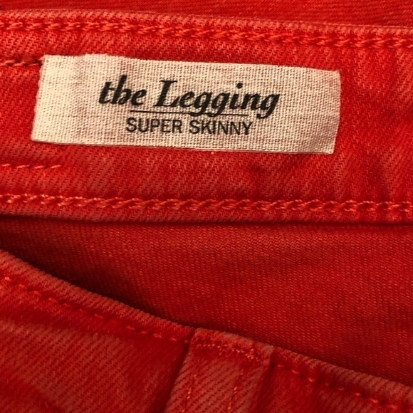 AG Adriano Goldschmied Super Skinny Legging Santa Fe Embroidered Orange Jeans 25 - Picture 7 of 15